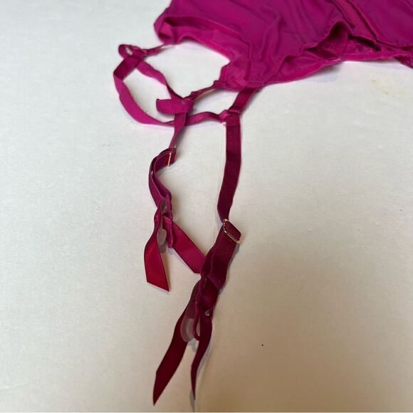 Adore Me Bustier Fuchsia Underwire Boning No padding Size 4X - Picture 7 of 9